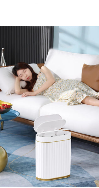 Smart Sensor Trash Can Touchless Bin With Lid Automatic Waste Basket Rubbish Bins