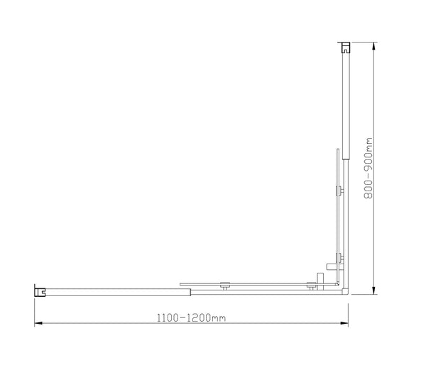1200X900mm Double Sliding Door Glass Shower Screen In Gold Shower Enclosures