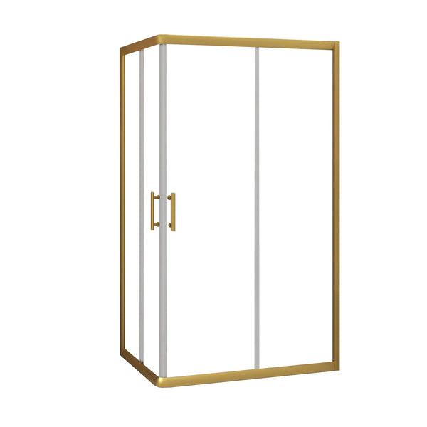 900X1200mm Double Sliding Door Glass Shower Screen In Gold Shower Enclosures