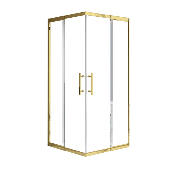 900X1200mm Double Sliding Door Glass Shower Screen In Gold Shower Enclosures