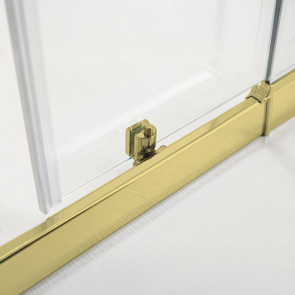 1000X1100mm Double Sliding Door Glass Shower Screen In Gold Shower Enclosures