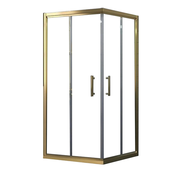 1100X900mm Double Sliding Door Glass Shower Screen In Gold Shower Enclosures