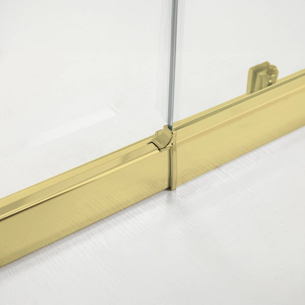 1200X1000mm Double Sliding Door Glass Shower Screen In Gold Shower Enclosures