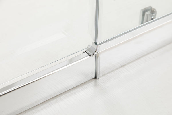 1400X800mm Single Door Corner Sliding Glass Shower Screen In Chrome Shower Enclosures