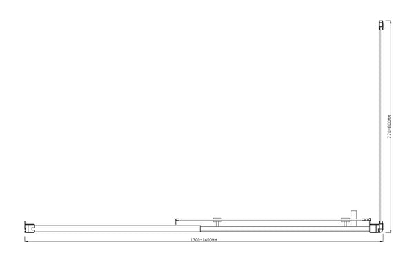 1400X800mm Single Door Corner Sliding Glass Shower Screen In Chrome Shower Enclosures