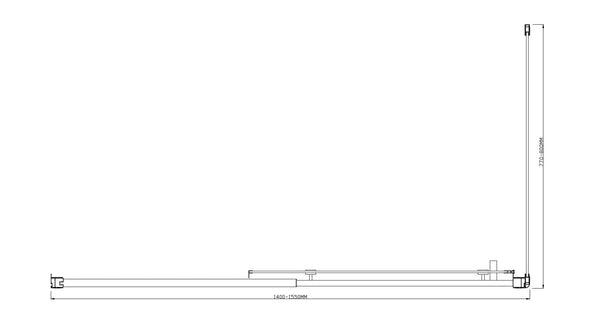 1500X800mm Single Door Corner Sliding Glass Shower Screen In Chrome Shower Enclosures