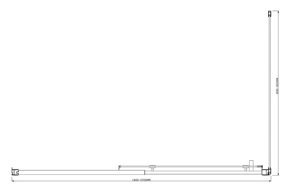 1500X920mm Single Door Corner Sliding Glass Shower Screen In Chrome Shower Enclosures