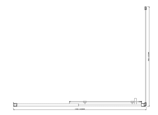 1400X1010mm Single Door Corner Sliding Glass Shower Screen In Chrome Shower Enclosures