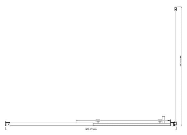 1500X1010mm Single Door Corner Sliding Glass Shower Screen In Chrome Shower Enclosures