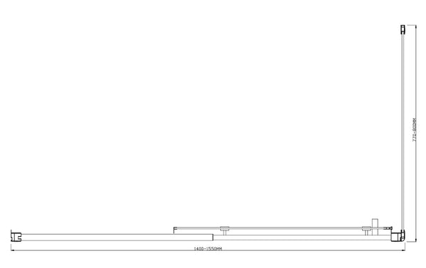 1500X800mm Single Door Corner Sliding Glass Shower Screen In Chrome Shower Enclosures