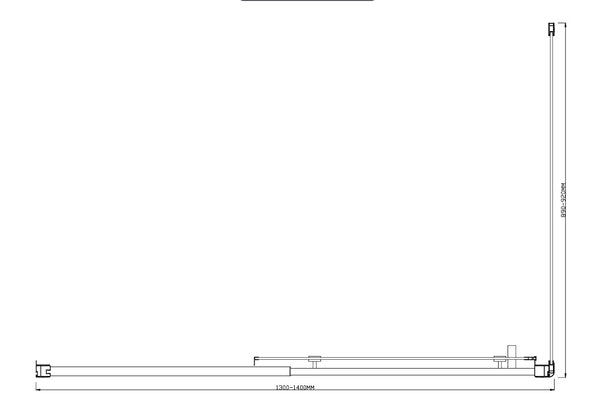 1400X920mm Single Door Corner Sliding Glass Shower Screen In Black Shower Enclosures