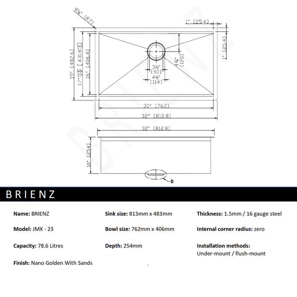Nano Workstation Kitchen Sink 32 Inch Undermount Single Bowl Stainless Steel Kitchen Sinks