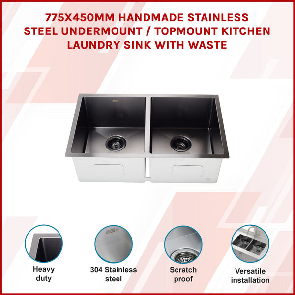 Stainless Steel Sink 775 X 450Mm Kitchen Sinks