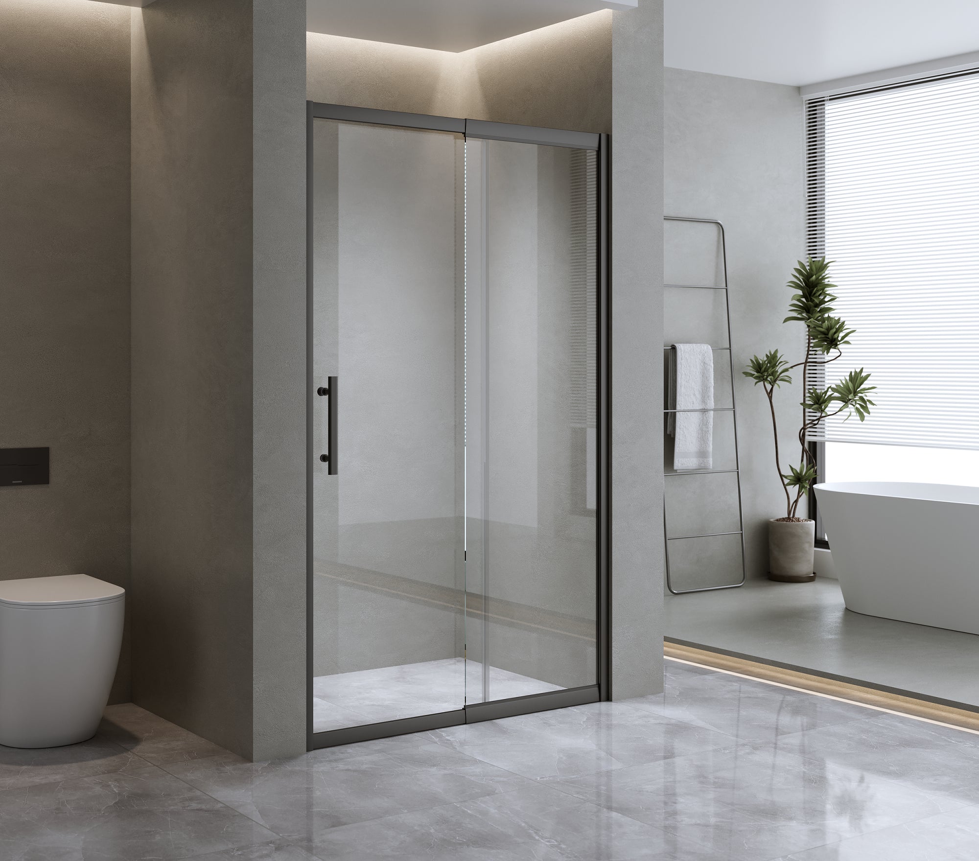 120 130Cm Wall To Sliding Glass Shower Door In Black Shower Doors