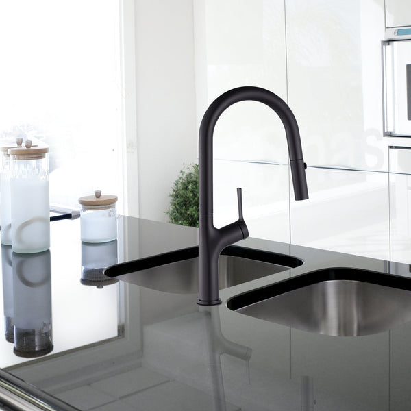Kitchen Laundry Bathroom Basin Sink Pull Out Mixer Tap Faucet In Black Kitchen Sinks