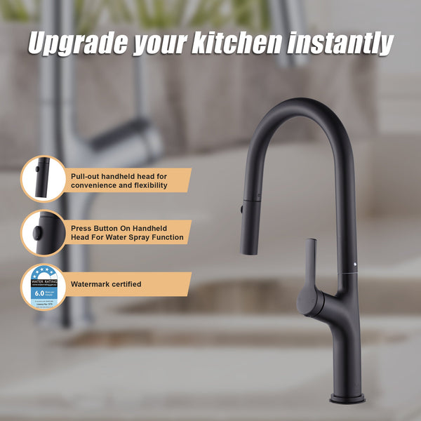 Kitchen Laundry Bathroom Basin Sink Pull Out Mixer Tap Faucet In Black Kitchen Sinks