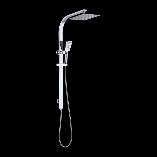 Wels 10" Rain Shower Head Set Square Dual Heads High Pressure With Handheld In Chrome Shower Heads & Combos