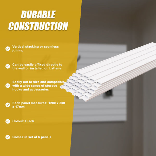 Slatwall Storage Pack Of 6 White Pvc Panels Retail Display Garage Shop Display Racks