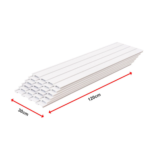 Slatwall Storage Pack Of 6 White Pvc Panels Retail Display Garage Shop Display Racks