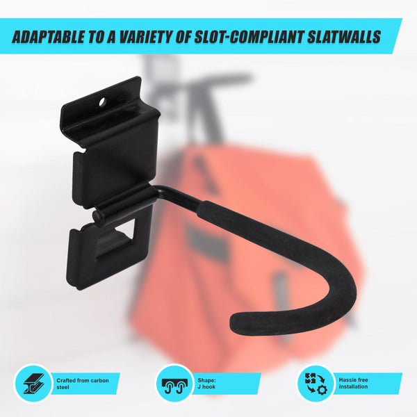 Garage Slatwall Retail Store Display Wall Mount Storage J Hooks Shop Display Racks