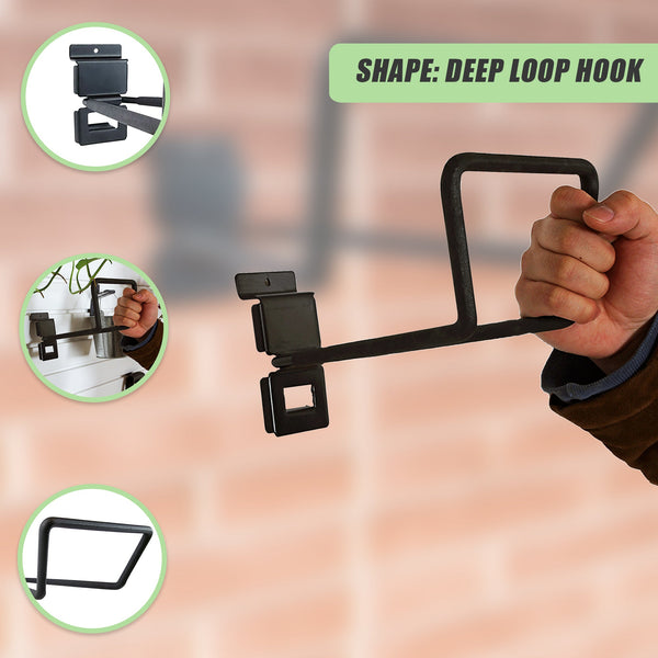 Garage Slatwall Retail Store Display Wall Mount Storage Deep Loop Hooks Shop Display Racks