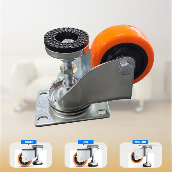 Leveling Casters Swivel Wheels Set Of 4 360 Kg Total Load Capacity Castor Wheels
