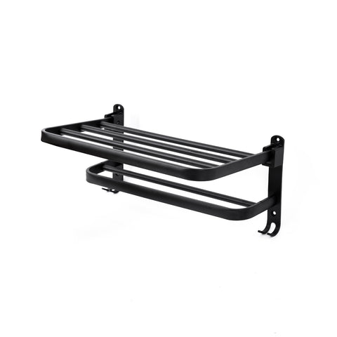 Towel Rack Folding Holder With Hook Accessories Wall Hanger Aluminium Bar Shelf Towel Racks