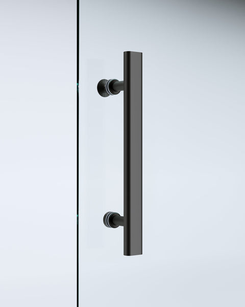 40Mm Contemporary Wall To Black Sliding Shower Screen 112 116Cm Shower Enclosures