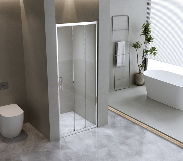 40Mm Contemporary Wall To Chrome Sliding Shower Screen 82 86Cm Shower Enclosures