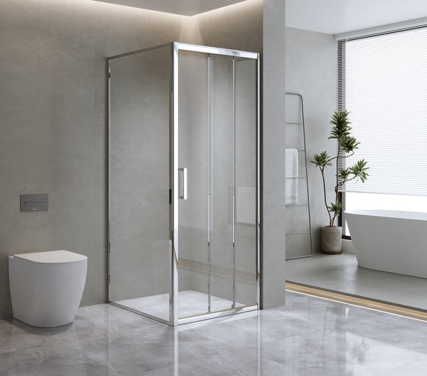40Mm Contemporary Corner Sliding Chrome Shower Screen 90X92cm Shower Enclosures