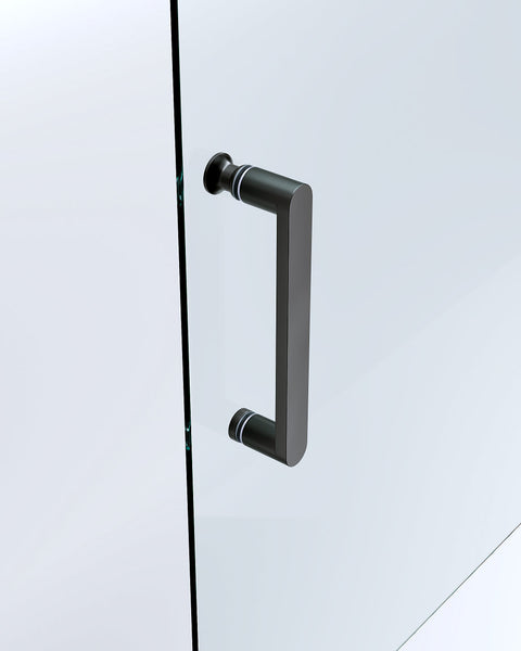 40Mm Contemporary Corner Sliding Black Shower Screen 116X101cm Shower Enclosures