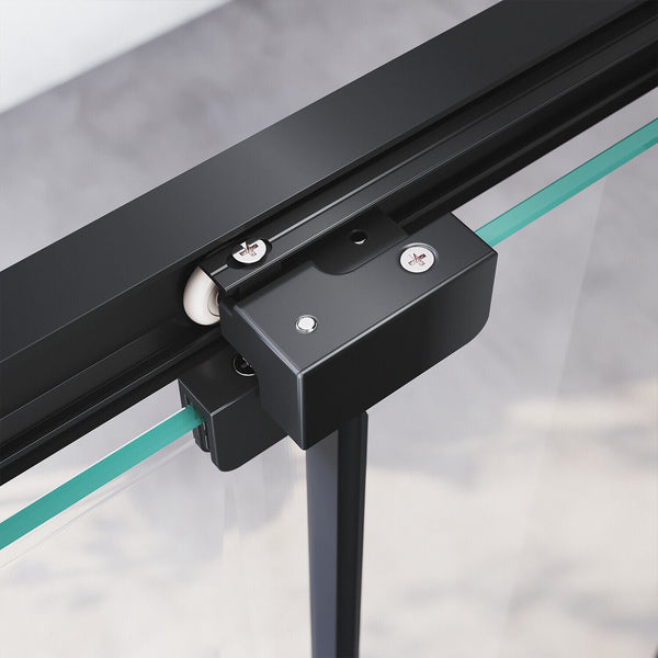 40Mm Contemporary Corner Sliding Black Shower Screen 120X101cm Shower Enclosures