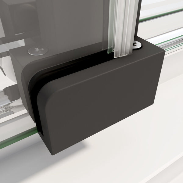 40Mm Contemporary Corner Sliding Black Shower Screen 120X101cm Shower Enclosures