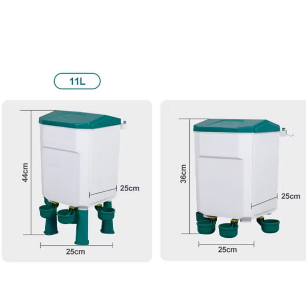 Chicken Feeder Water Food Treadle Poultry Feeding 12Kg Large Capacity 11L Backyard Poultry Feeders