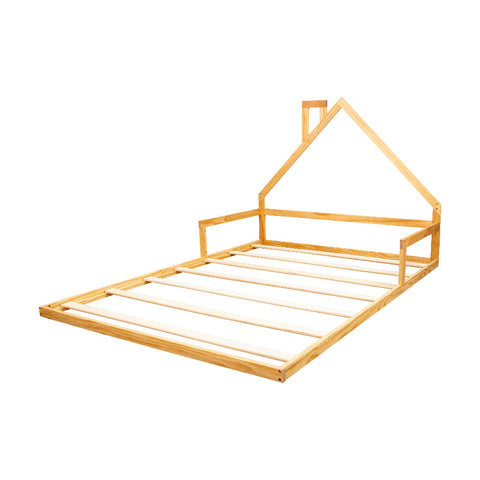 Pine Wood Floor Bed House Frame For Kids And Little Ones Single Bed Frames