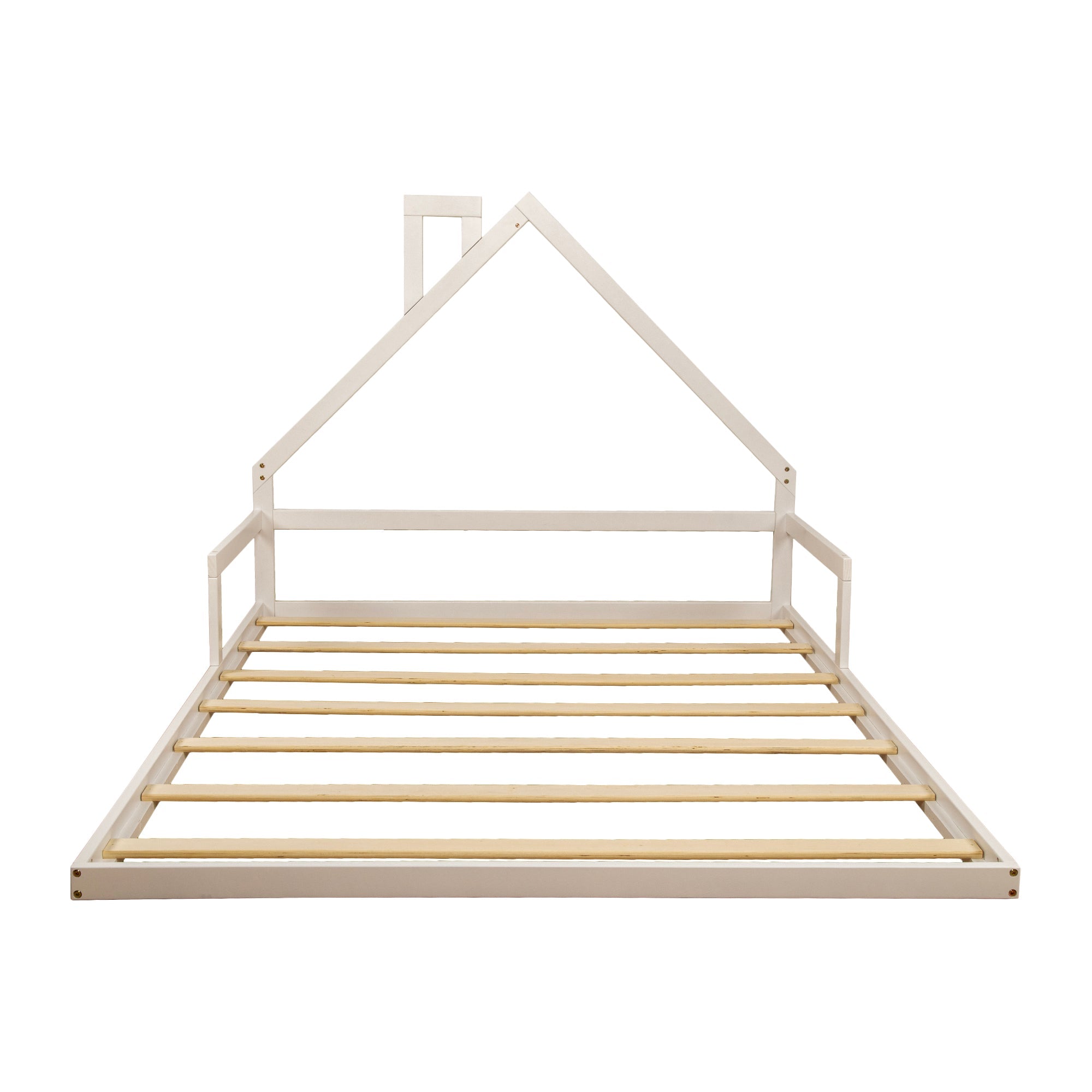 Pine Wood Floor Bed House Frame For Kids And Little One Single Bed Frames