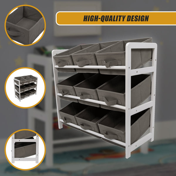 Toy Box Storage Unit Drawers Childrens Bedroom Shelf Little One Nursery Furniture Grey Toy Boxes