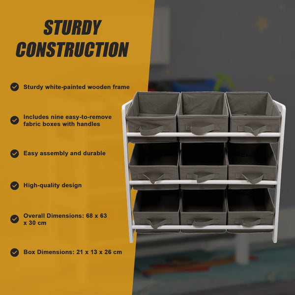 Toy Box Storage Unit Drawers Childrens Bedroom Shelf Little One Nursery Furniture Grey Toy Boxes