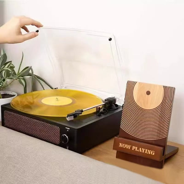 Vinyl Record Storage Rack Solid Wood Display Stand Wooden Organizer Shelf Storage Boxes