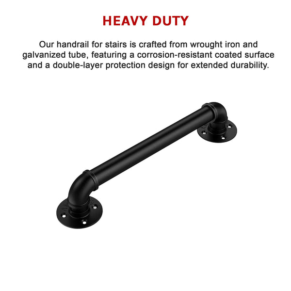 2M Handrail Stair Rail Grab Balustrade Staircase Banister + Installation Kit Staircase Kits