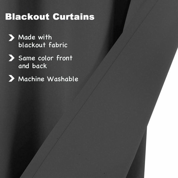 2X Blockout Curtains Blackout Window Draperies Pair Eyelet For Bedroom 132*244Cm Curtains & Drapes