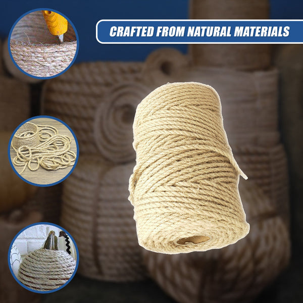 5Mm X 100M Sisal Rope Natural Jute Hemp Manila Twine Cord Crafting Tools