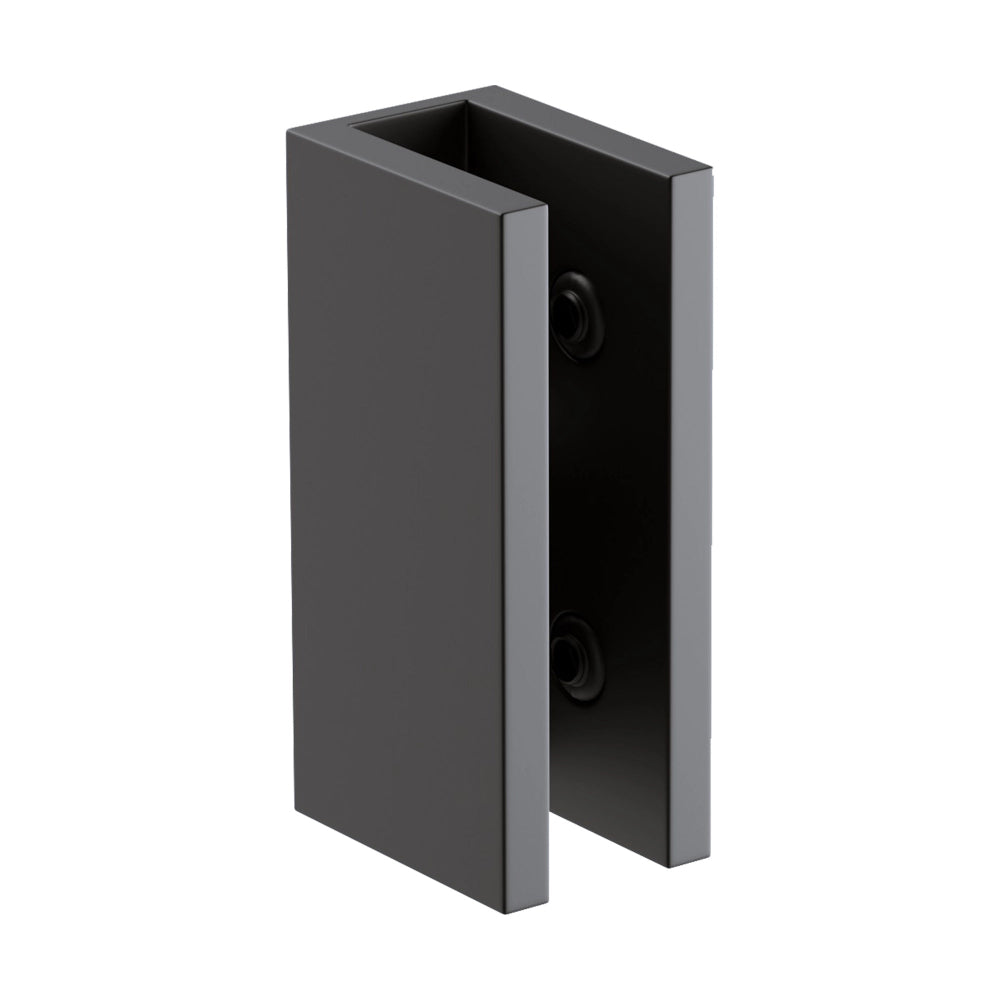 70Cm Frameless Glass Bath Screen With Brackets Black Shower Doors