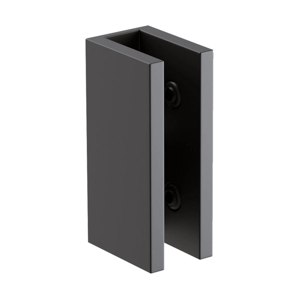 70Cm Frameless Glass Bath Screen With Brackets Black Shower Doors