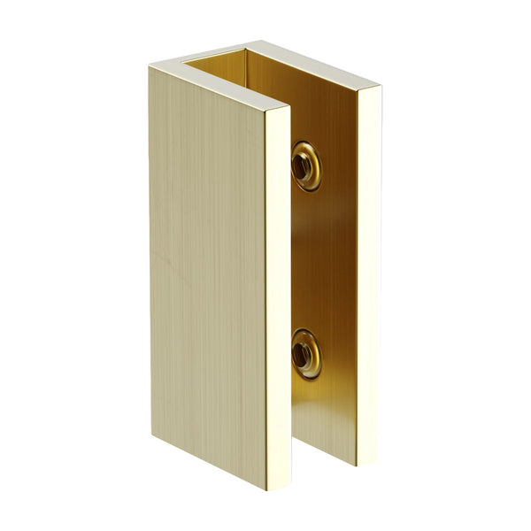 70Cm Frameless Glass Bath Screen With Brackets Gold Shower Enclosures