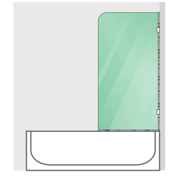 70Cm Frameless Glass Bath Screen With Brackets White Shower Doors