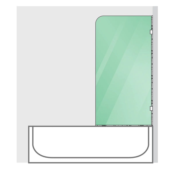 70Cm Frameless Glass Bath Screen With Brackets Nickel Shower Enclosures