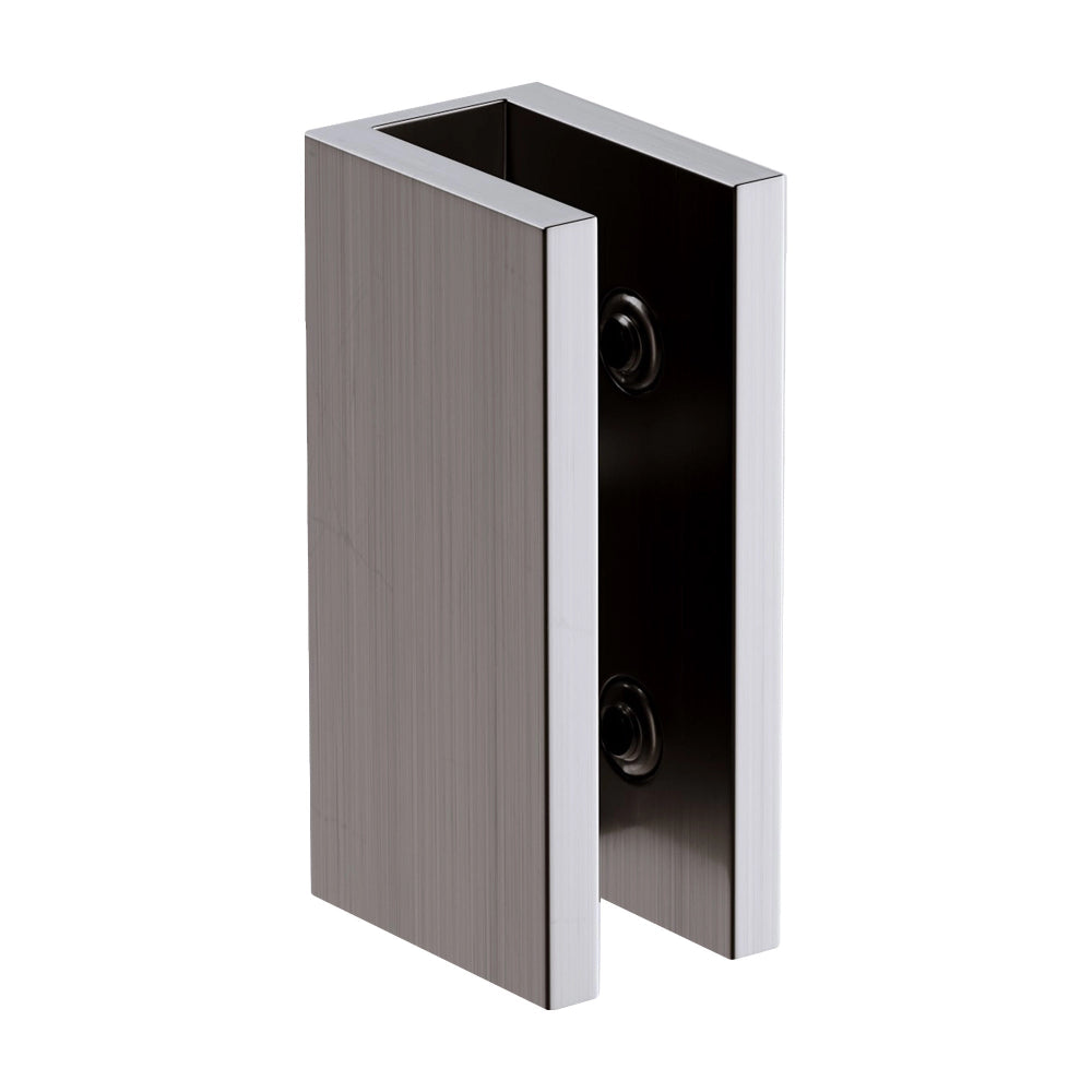 70Cm Frameless Glass Bath Screen With Brackets Gunmetal Shower Doors