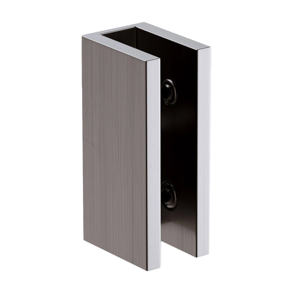 70Cm Frameless Glass Bath Screen With Brackets Gunmetal Shower Doors