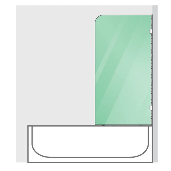 70Cm Frameless Glass Bath Screen With Brackets Chrome Shower Enclosures
